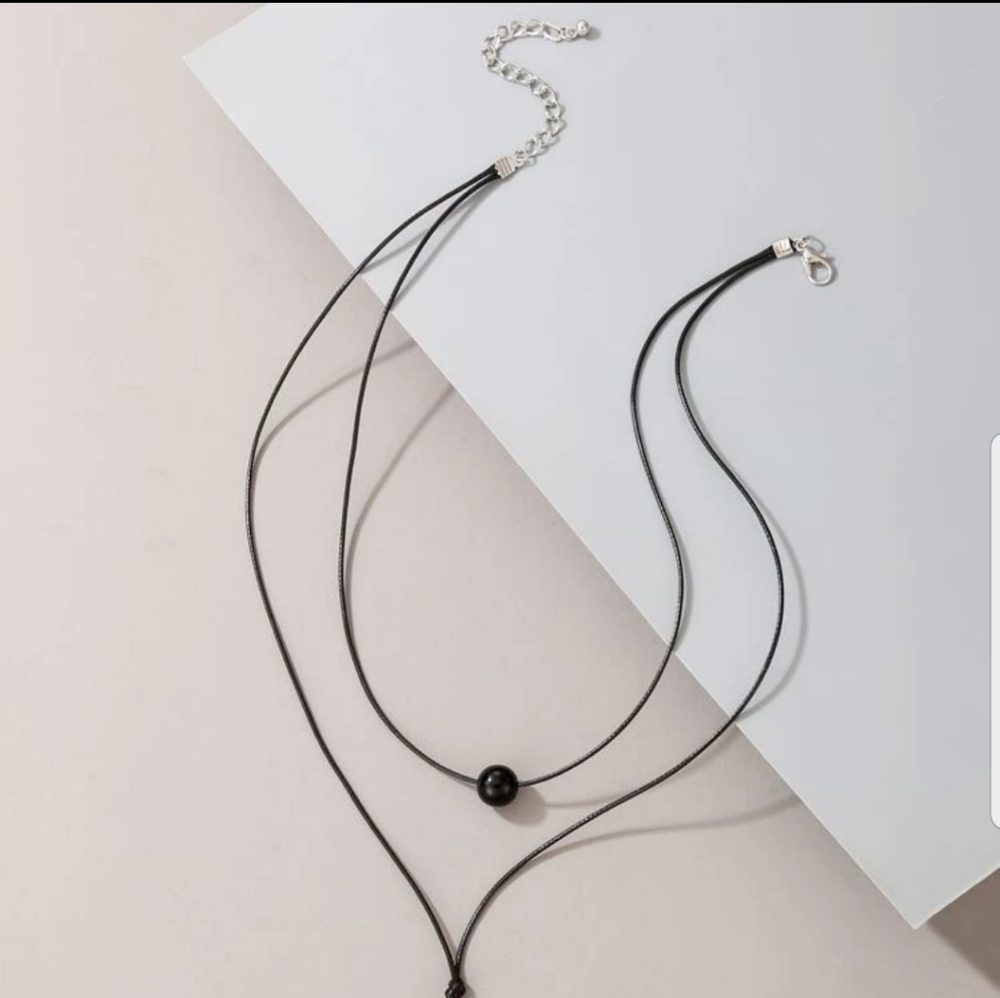 *Lanie* Black Bead Necklace - Picture 2 of 5